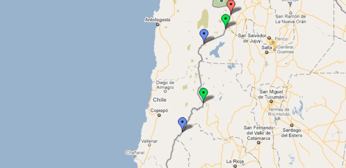 Chile - Argentina border crossings - Google My Maps