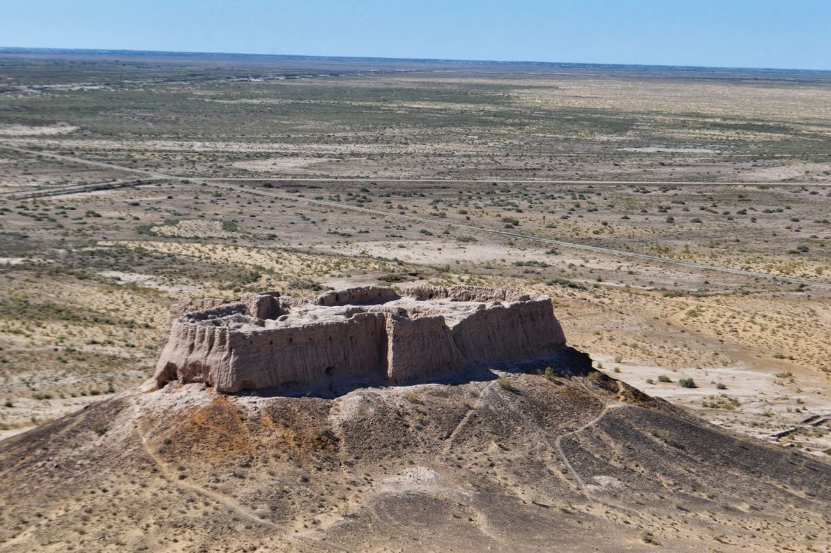 Ayaz Kala (fortress 2) of Khwarezm (Chorasmia), today desert but in ancient times green and lush.