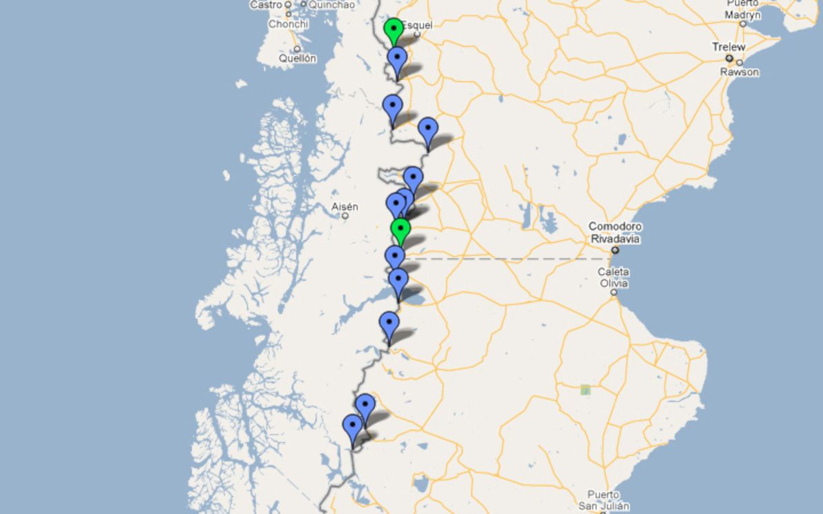 Chile - Argentina border crossings - Google My Maps